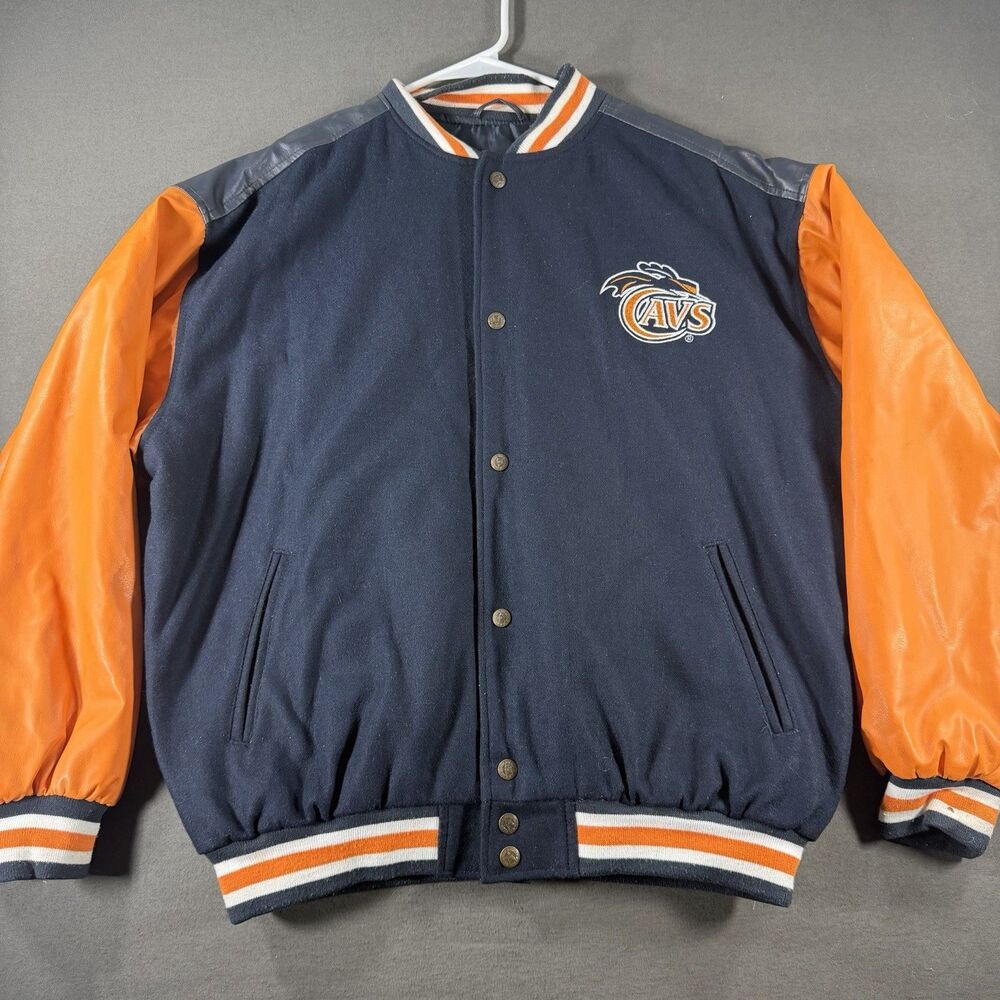 Vintage Virginia Cavaliers Leather Jacket Mens Large Steve and Barry's UVA